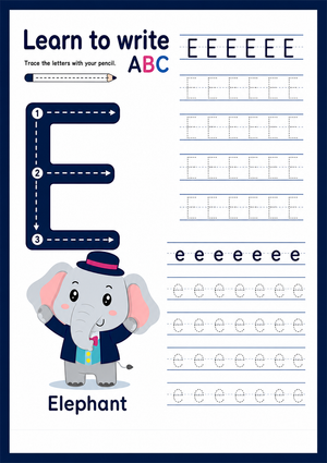 Letter E Tracing Worksheet | Essential Grade K-2 Phonics