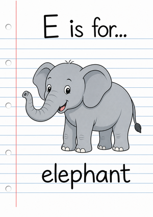 Letter E Beginning Sound Printable Worksheet | Grade K