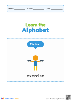 Letter E Beginning Sound — Printable Kindergarten Worksheet