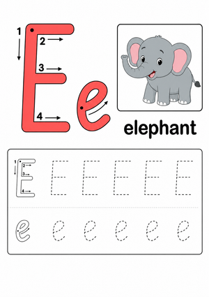 Printable Letter E Beginning Sound Worksheet | Grade K