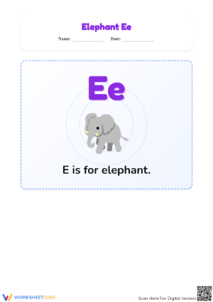 Letter E Beginning Sound Worksheet | Grade K Printable
