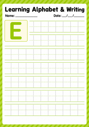 Printable Letter E Writing Worksheet | Grade K ELA