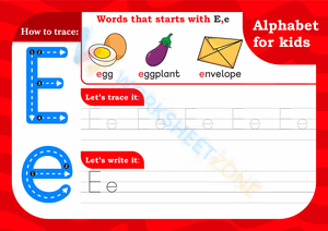 letter e beginning sound worksheets 9