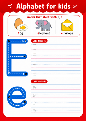 Printable Letter E Beginning Sound Worksheet | Grade K