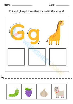 Letter G - Cut and Glue