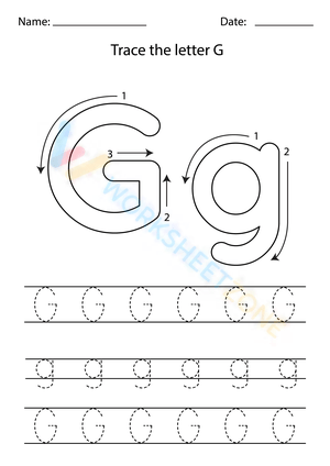 Letter G - Uppercase and Lowercase