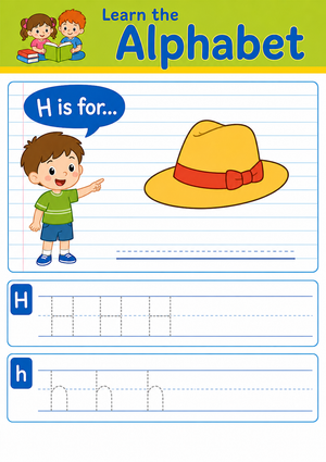 Printable Letter H Beginning Sound Worksheet | Grade K