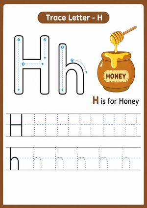 Printable Letter H Tracing Worksheet | Kindergarten ELA