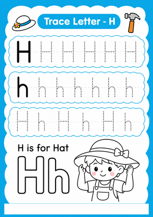 Letter H Tracing Worksheet — Printable Kindergarten ELA