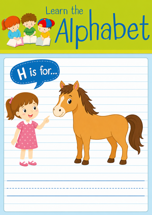 Grade K Letter H — Printable No-Prep Worksheet