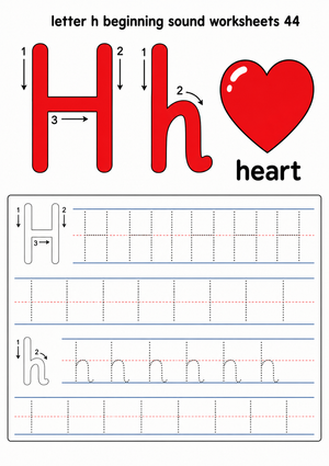 Printable Letter H Beginning Sound Tracing Worksheet