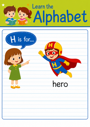 Grade K-2 Letter H Beginning Sound — Printable Worksheet