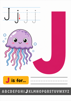 Letter J Beginning Sound Worksheet | Printable Grade K-2