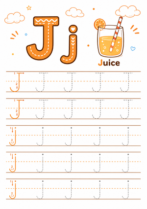 Letter J Tracing Worksheet | Printable Kindergarten ELA