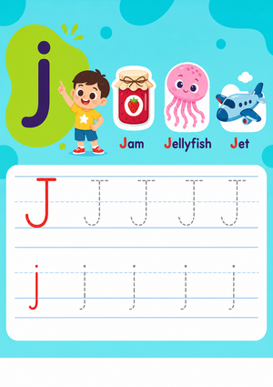 Letter J Beginning Sound Worksheet | Printable Grade K-2