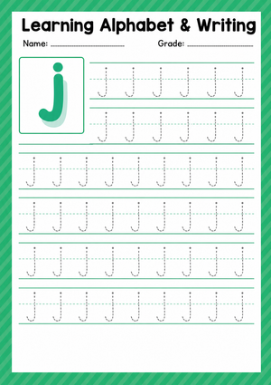 Printable Letter J Tracing Worksheet | Grade K ELA