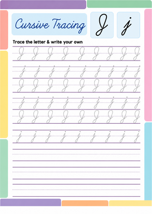 Printable Cursive Letter J Worksheet | Grade 2 ELA