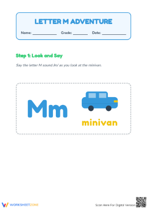 Letter M Beginning Sound Worksheet | Grade K Printable