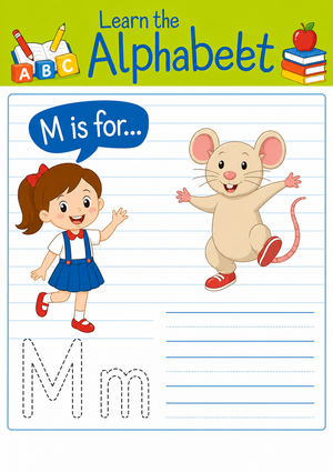 Printable Letter M Beginning Sound Worksheet | Grade K-2