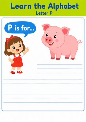 Letter P Beginning Sound Worksheet | Grade K-2 Essential