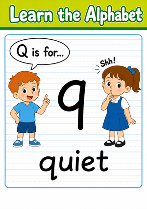 Essential Letter Q Beginning Sound Worksheet | Grade K-2