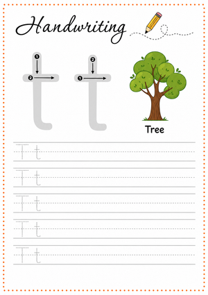Letter T Tracing Worksheet | Printable Kindergarten ELA