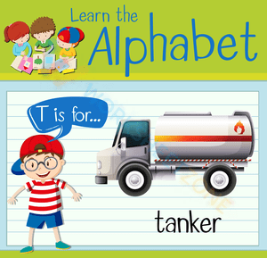 T Is for Tanker Alphabet Picture Card