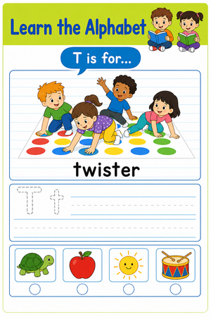 Essential Letter T Beginning Sound Worksheet | Grade K-2
