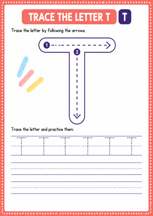 Essential Letter T Tracing Worksheet | Kindergarten ELA