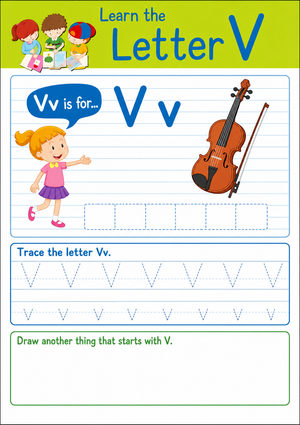 Printable Letter V Beginning Sound Worksheet | Grade K