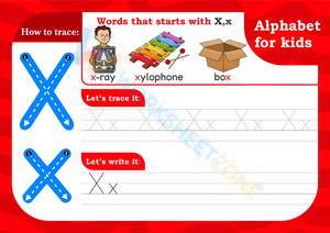letter x beginning sound worksheets 10