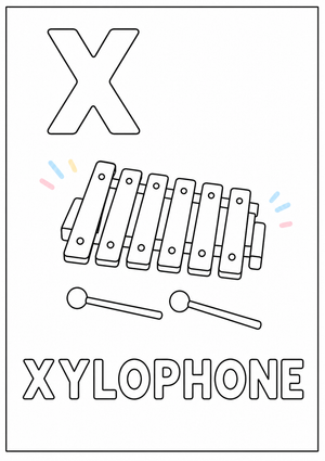 Letter X Beginning Sound Printable Worksheet | Grade K