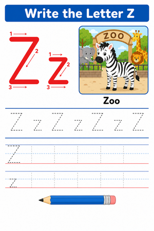 Letter Z Beginning Sound Worksheet | Grade K Essential