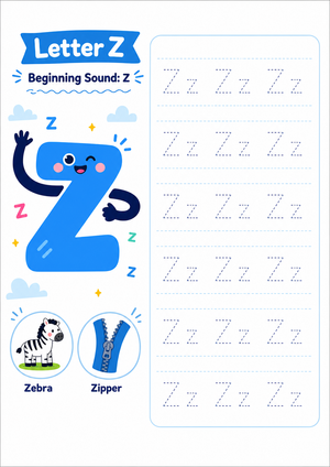 Letter Z Beginning Sound Worksheet | Grade K-1 Essential