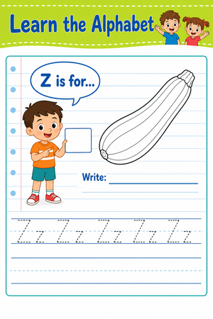 Letter Z Beginning Sound Printable Worksheet | Grade K