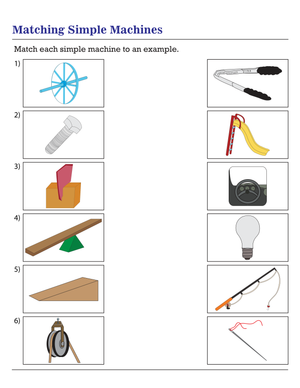 Printable Simple Machines Worksheet | Grade 3 Science
