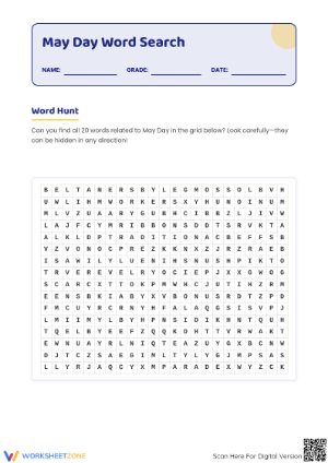 May Day Word Search & Writing | Grade 5 Essential