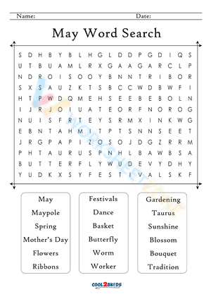 may word search printable 9