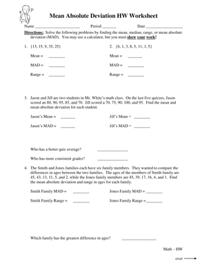 Calculate Mean Absolute Deviation: Practice