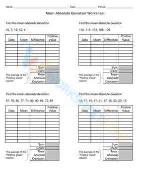Master Mean Absolute Deviation Worksheet