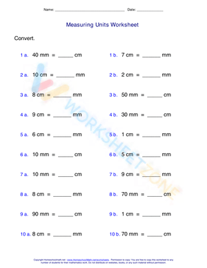 Measuring Units Worksheet 1