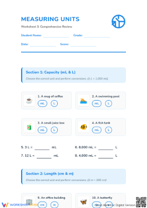 Essential Metric Units & Conversions Worksheet | Grade 4