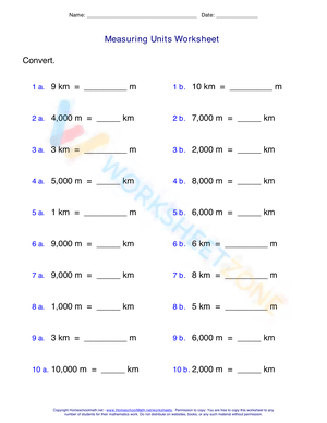 Measuring Units Worksheet 3