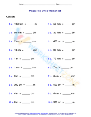 Measuring Units Worksheet 5