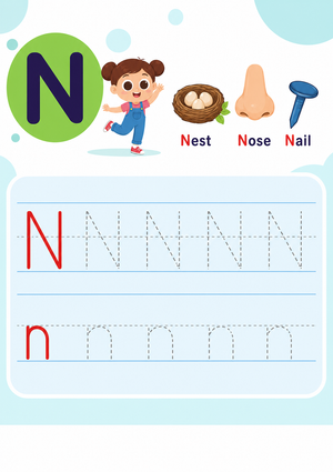 Grade K Letter N — Printable No-Prep Worksheet