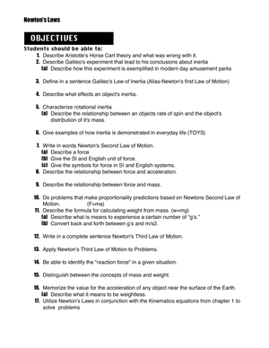 Newton's Laws Physics Worksheet | Essential Grade 9-12