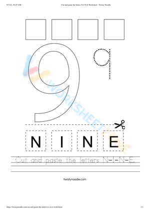 Number 9 worksheet 10