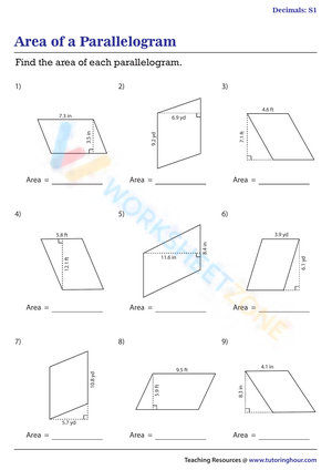 parallelogram worksheet