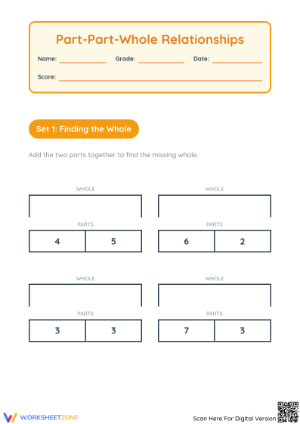 Enhance Skills with this Part-Part-Whole Worksheet