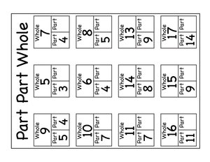 Part, Part, Whole – Math Worksheet for Kids